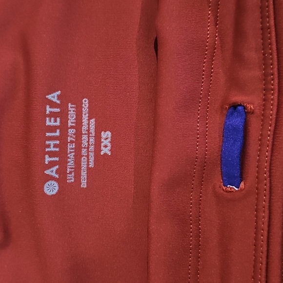 Athleta Ultimate Stash Pocket Colorblock Laser Cut 7/8 Tight Sz XXS EUC - Picture 11 of 15